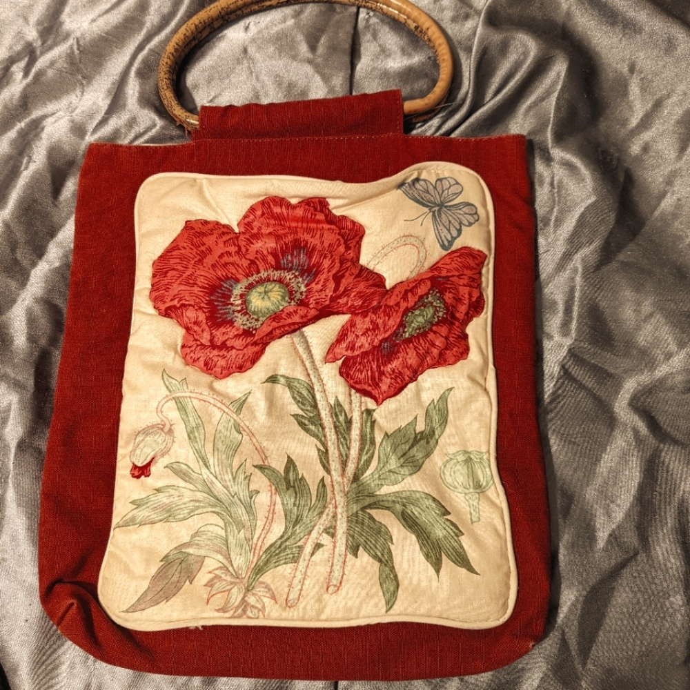 Vintage wooden handle purse